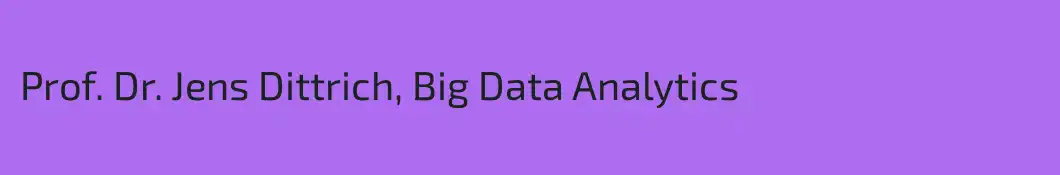 Prof. Dr. Jens Dittrich, Big Data Analytics